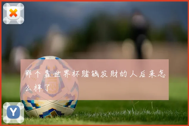 那个靠世界杯赌钱发财的人后来怎么样了